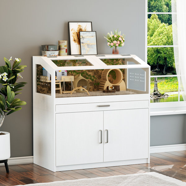 Latitude Run® Wood Hamster Cage With Storage Cabinet & Reviews | Wayfair - Hamster Cage Storage Solutions For Open Floor Plans